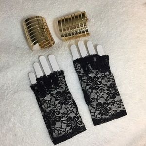 Black Lace Fingerless Gloves